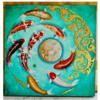 ราคา แพร่ทอง ภาพเขียน ปลาคาร์ฟ รหัส 14-F80-04 ขนาด 80 cm x 80 cm ขนาด 80 CM x 80 CM (10592036)