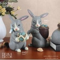 ราคา DELIKA ของตกแต่งบ้าน กระต่ายถือไข่อีสเตอร์ Couple Rabbit กระต่ายสะพายไข่อีสเตอร์ (10696800)