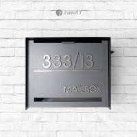 ราคา Homenumber7 ตู้จดหมาย ตู้ไปรษณีย์ Customize รุ่นเปิดหน้าอักษรนูนสแตนเลส ขนาด 30x25 cm. กรอบสีดำ ด้านหน้าสีเทาเข้ม 30x25 cm รุ่นเปิดหน้าอักษรนูนสแตนเลส (10760332)