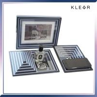ราคา KlearObject Layers Photo Frame &TraysSet 3 pcs กรอบรูปอะคริลิคและถาดอะคริลิค ฟ้า-ดำ (10831036)