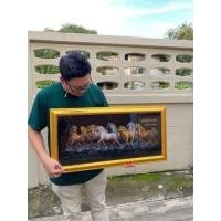 ราคา กิตติกรอบรูป [13x29 นิ้ว] ภาพมงคลกรอบรูป ม้า 8 เซียน ม้ามงคล เสริมฮวงจุ้ย เพิ่มบารมี พื้นสีดำ (12141799)