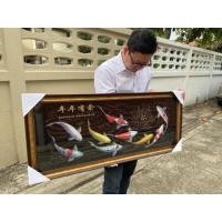 ราคา กิตติกรอบรูป [16x42 นิ้ว] ภาพกรอบรูปมงคล ปลาคราฟ 9 ตัว เสริมฮวงจุ้ย เพิ่มบารมี ปลาคราฟมงคล พื้นสีดำ (12141797)