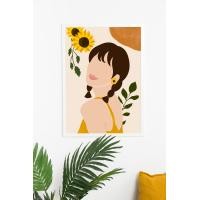ราคา Beezy Art Shop กรอบรูปและรูปภาพ BDP-004 Abstract Bright Girl with Sunflower ใส่กรอบขาว 40 x 50 cm (12225744)