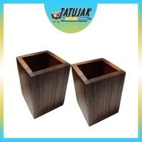 ราคา jatujak กล่องไม้ กล่องใส่ปากกา งานไม้ทรงสูง สีเข้ม (12245938)