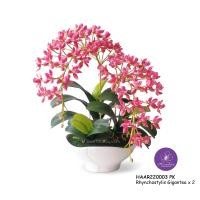 ราคา Handitop แจกันดอกไม้ปลอมกล้วยไม้ช้างกระ HAAR220003 Rhynchostylis Gigantic x 2 Stems กลีบดอกเป็นผ้าใยสังเคราะห์เคลือบ สี ลาเวนเดอร์ ชมพู ออคิด ครีม ชมพ (12328209)