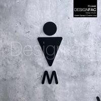 ราคา Designfac, ป้ายห้องน้ำสามเหลี่ยม W M ป้ายสัญลักษณ์ห้องน้ำ ป้ายห้องน้ำชายหญิง สไตล์โมเดิร์น มินิมอล สีดำ ชาย M (12361827)