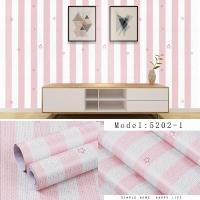 ราคา Homelove วอลเปเปอร์ติดผนัง สติ๊กเกอร์ติดผนัง มีกาวในตัว วอลเปเปอร์กาวในตัว 36.ชมพูดาวลายทาง (12449777)