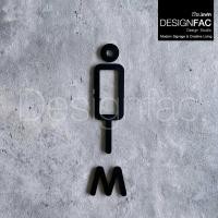 ราคา Designfac,ป้ายห้องน้ำชายหญิง WM ป้ายติดหน้าห้องน้ำ ป้ายสัญลักษณ์ห้องน้ำมินิมอล สไตล์โมเดิร์นลอฟท์ สีดำ ชาย M (12396979)