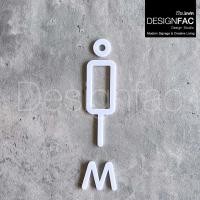 ราคา Designfac,ป้ายห้องน้ำชายหญิง WM ป้ายติดหน้าห้องน้ำ ป้ายสัญลักษณ์ห้องน้ำมินิมอล สไตล์โมเดิร์นลอฟท์ สีขาว ชาย M (12396981)