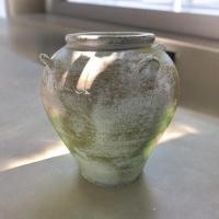 ราคา Lanna Pottery Vase แจกันโอ่งดินเผาทรงไหมีหู 4 หู สีขาวเก่า ขนาด 30 x 32 cm สีเหลือง (12478850)