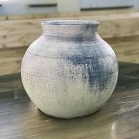 ราคา Lanna Pottery Vase แจกันดินเผาทรงอ้วนเตี้ยปากตัด ขนาด 25 x 23 cm. สีฟ้าคราม (12478926)