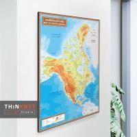 ราคา Thinknet Design Studio กรอบแผนที่ชุดกายภาพทวีปอเมริกาเหนือ 2 ภาษา 100x138 cm กรอบลอยเขียน-ลบได้ สี (10783171)