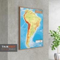 ราคา Thinknet Design Studio กรอบแผนที่ชุดกายภาพทวีปอเมริกาใต้ 2 ภาษา สี 100x138 cm กรอบลอยผ้าแคนวาส (10783260)