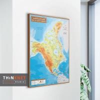 ราคา Thinknet Design Studio กรอบแผนที่ชุดกายภาพทวีปอเมริกาเหนือ 2 ภาษา สี 69x100 cm กรอบลอยผ้าแคนวาส (10783173)