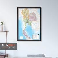 ราคา Thinknet Design Studio กรอบแผนที่ประเทศไทย 100x138 cm กรอบเขียน-ลบได้ สี (10785733)