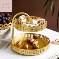 ราคา LUXU DECOR - ถาดสีทอง ถาดใส่ของ 2 ชั้น ถาดขนม ถาดผลไม้ ถาดของว่าง ฉลุลายก้างปลา (12575413)