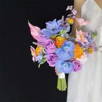 ราคา D PETAL จำลองดอกไม้จริง100% ดอกไม้ประดิษฐ์ ช่อดอกไม้เจ้าสาว สีสันสวยงาม น่ารัก สไตล์การวาดภาพสีน้ำมัน งานแต่งงาน DP2403 (12571567)