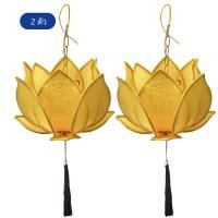 ราคา neobee โคมไฟดอกบัว โคมไฟ LED ผ้าสไตล์จีน ญี่ปุ่น Lotus โคมระย้า เทศกาล ปีใหม่ ของตกแต่ง ทีห้อย 2 (12645370)