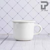 ราคา PT ware จาน ชาม แก้วน้ำ เคลือบอินาเมล เกรดพรีเมียม สีขาว มินิมอล แก้วขาว 9 ซม. (12698903)