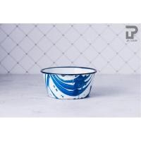 ราคา PT ware ชามเคลือบ ขันนํ้า เคลือบอินาเมล ลายสลัดสี เขียว-น้ำตาล-นํ้าเงิน ขนาด 12cm สีนํ้าเงิน (12698907)