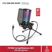 ราคา FIFINE AmpliGame A6V USB Microphone (ไมโครโฟนยูเอสบี) สำหรับ Gaming, Podcasting มาพร้อมไฟ RGB White (12702456)