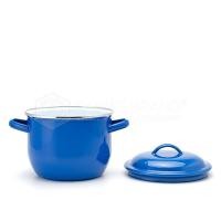 ราคา PT ware หม้อ หม้อสองหูทรงลึก หม้อเคลือบอินาเมล พรีเมี่ยม สีน้ำเงิน - ขอบสเตนเลส ตรากระต่าย 18cm (12698761)
