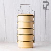 ราคา PT ware ปิ่นโตเคลือบ ปิ่นโตทำบุญ สีเหลือง 12cm x 3ชั้น 4ชั้น และ 5ชั้น ตรากระต่าย 5 ชั้น (12698554)