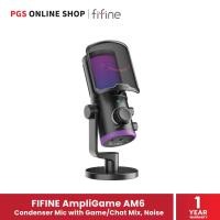 ราคา FIFINE AmpliGame AM6 Condenser Mic with Game/Chat Mix, Noise (ไมโครโฟนยูเอสบี) สำหรับ Gaming, Recording, Broadcasting Black (12702640)