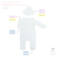 ราคา Iflin Baby - ชุดนอน ขายาวแขนยาว มีถุงมือถุงเท้าในตัว - Sleepsuit (with built-in mittens & socks) - มี 2 ไซส์ (0-3M,3-6M) Bamboo-สีขาวลายดาว 0-3 months (12548757)