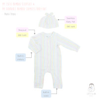 ราคา Iflin Baby - ชุดนอน ขายาวแขนยาว มีถุงมือถุงเท้าในตัว - Sleepsuit (with built-in mittens & socks) - มี 2 ไซส์ (0-3M,3-6M) 3-6 months Bamboo-สีขาวลายทาง (12548764)