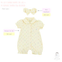 ราคา Iflin Baby - ชุดไปเที่ยว เด็กผู้หญิง แขนสั้นขาสั้น คอบัว - Romper for Girl - มี 2 ไซส์ (0-3M, 3-6M) 0-3 months Bamboo-สีเหลืองSpace (12546476)