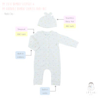ราคา Iflin Baby - ชุดนอน ขายาวแขนยาว มีถุงมือถุงเท้าในตัว - Sleepsuit (with built-in mittens & socks) - มี 2 ไซส์ (0-3M,3-6M) Bamboo-สีขาวลาย Sky 0-3 month (12548759)