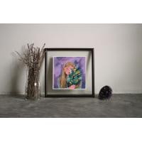 ราคา chubbynida The girl with flowers: gouache painting gouache painting (10706867)