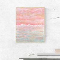 ราคา jubu gallery ภาพวาดแลนสเคปภูเขาน้ำแข็ง เทคนิคผสม บนเฟรมผ้าใบ (12280144)