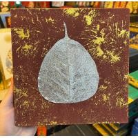 ราคา POTONG SHOP ภาพวาดมงคล ใบโพธิ์ 20x20 น้ำตาล(ใบเงิน) (12329185)