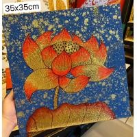 ราคา POTONG SHOP ภาพวาดมงคล ดอกบัว 35x35 น้ำเงิน(ใบน้ำตาล) (12329170)