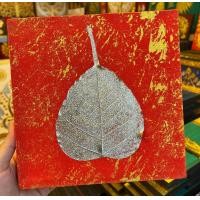 ราคา POTONG SHOP ภาพวาดมงคล ใบโพธิ์ 20x20 แดง(ใบเงิน) (12329183)