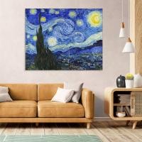 ราคา Art reproduction The Starry Night Van Gogh Vincent vvg14 100x80 cm (12390629)