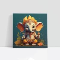 ราคา Elegance Canvas ผ้าแคนวาส พรีเมี่ยม ภาพวาดตกแต่ง ภาพมงคล พระพิฆเนศ03/30X30 (12481425)