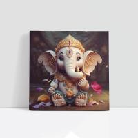 ราคา Elegance Canvas ผ้าแคนวาส พรีเมี่ยม ภาพวาดตกแต่ง ภาพมงคล พระพิฆเนศ02/30X30 (12481424)