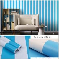 ราคา ถูกสุด พร้อมส่ง รวมลายเรียบหรู วอลเปเปอร์ติดผนัง สุดฮิต 45 ซม.x9 เมตร วอลเปเปอร์ สติ๊กเกอร์ติดผนัง มีกาวในตัว 35.ฟ้าขาวลายทาง (12257568)