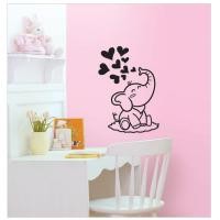 ราคา CHICDECOR4U สติ๊กเกอร์ SGWST-28B ลายช้างพ่นหัวใจ สีดำ (10777230)