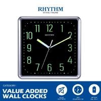 ราคา Rhythm Thailand นาฬิกาติดผนัง RHYTHM นาฬิกาแขวนเรืองแสง ทรงสี่เหลี่ยม นาฬิกาตกแต่งบ้าน minimal 25.2 ซม ดำ (10926550)