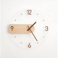 ราคา นาฬิกาติดผนัง นาฬิกาแขวน (ขนาด 16 นิ้ว) นาฬิกาติดผนัง ทรงกลม เข็มเดินเรียบ 16นิ้ว มินิมอล สีไม้ (10918147)