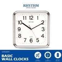 ราคา Rhythm Thailand นาฬิกาแขวน RHYTHM นาฬิกาแขวนทรงสี่เหลี่ยม นาฬิกาฮวงจุ้ย ตัวเลขสามมิติ 25 ซม. สีเงิน (10926556)
