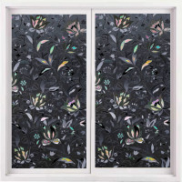 ราคา ฟิล์มติดกระจกบ้าน ลายดำทึบ สุญญากาศ กันแสงแดด100% กันคนมอง100% คนมองเข้าไม่เห็น100% ฟิล์มฝ้าติดกระจก สติกเกอร์ติดกระจก 90x200cm ทิวลิปดำทึบ (12233034)