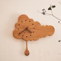 ราคา Loadingofficial-นาฬิกาแขวนผนังดีไซน์ก้อนเมฆทำจากไม้แท้ มีลูกตุ้มรูปทรงหยดน้ำ (12521074)