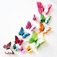 ราคา Sticker Life ผีเสื้อ 3มิติ สวย ลายเหมือนจริง 1ชุดได้12ตัว 3D Butterfly ปีก2ชั้น Double Layer 2ชั้น รุ้ง(Rainbow) (12549830)