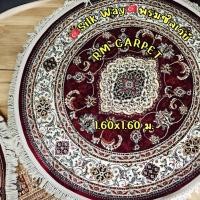 ราคา rm carpet พรมเปอร์เซียทรงกลม"silk way"พรมซิลเวย์ พรมไหมนำเข้าจากตุรกี สีแดง ขนาด 1.6x1.6 ม. (12424947)
