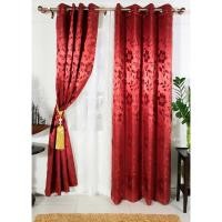 ราคา P-Plus Curtain ม่านสำเร็จรูปประตู ม่านตาไก่ ขนาด 145 x 220 ซม. โชคสิริ 4/8 ม่านประตูสีแดงทอลายดอกไม้ normal (12715182)